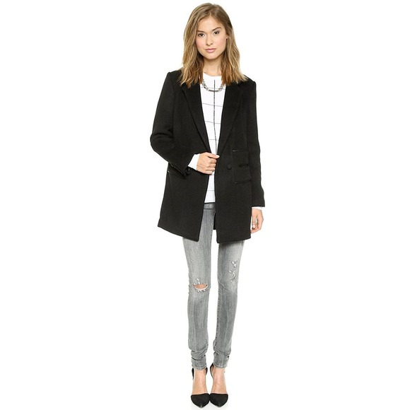 Joe's Jeans Soft Wool Blend One Button Sweater Coat Black M/L $289 Nwt - Picture 4 of 8